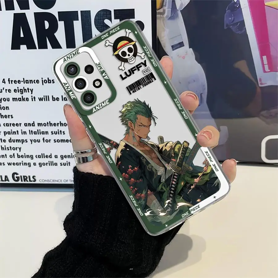 حافظة لهاتف سامسونج جالاكسي A51 A21s A12 A52 A72 A31 A71 A50 A32 A16 A17 A52s أنيمي لوفي زورو #2