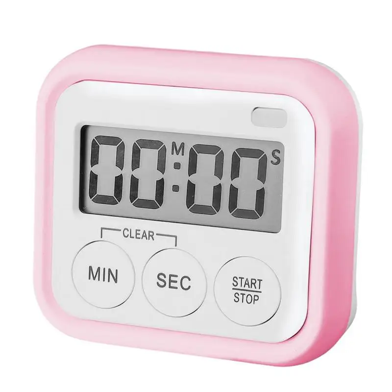 Kitchen Timer Magnetic Desk Timers LED Display Big Digits Mute Function Beeping Backing Stand Magnetic Cooking Timer For