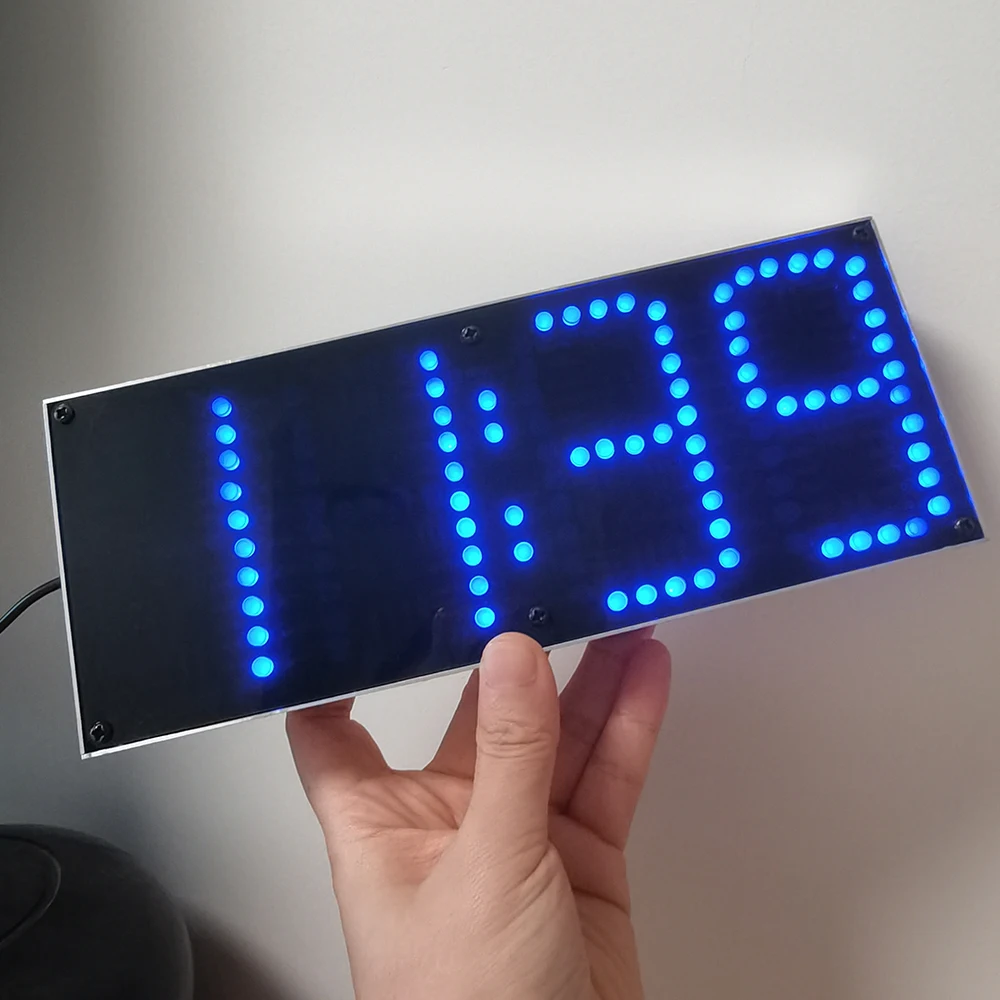 Colorful 5mm LED Screen Large Screen DIY Clock 24H alarm clock NowTime countdown Memory Electronic DIY Parts Kit Aluminum Cover