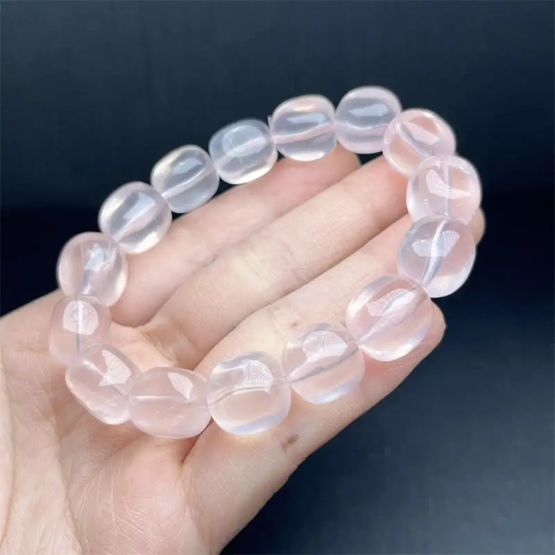 10-13MM Natural Starlight Rose Quartz Bracelet String Charms Handmade Fortune Energy Mineral Woman Amulet Jewelry Gift 1PCS