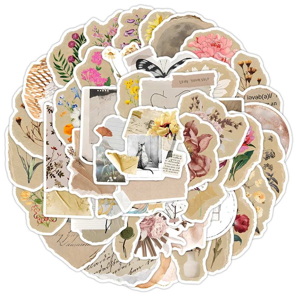 

10/30/50pcs Vintage Cartoon Aesthetic Vsco Graffiti Stickers Waterproof DIY Motorcycle Scrapbook Luggage Retro Decoration Decals