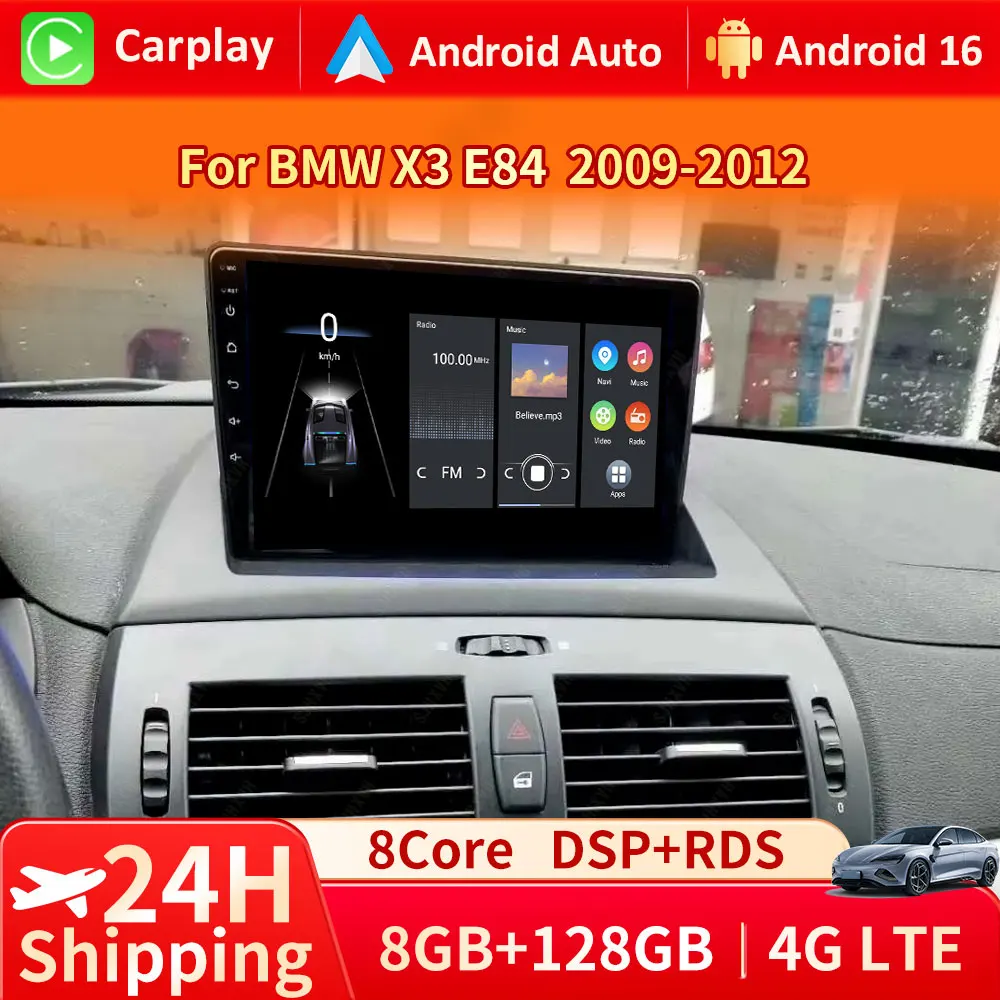 

For BMW X3 E83 2004 2005 2006 2007 2008 - 2012 Car Radio Android 16 Navigation GPS Multimedia Player Stereo wifi+4G Carplay BT