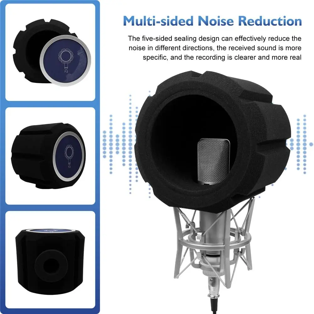 Punctualgood Home Live Studio Microphone Screen Acoustic Sponge Soundproof Foam Cover Wind Isolation Shield Protection Recording