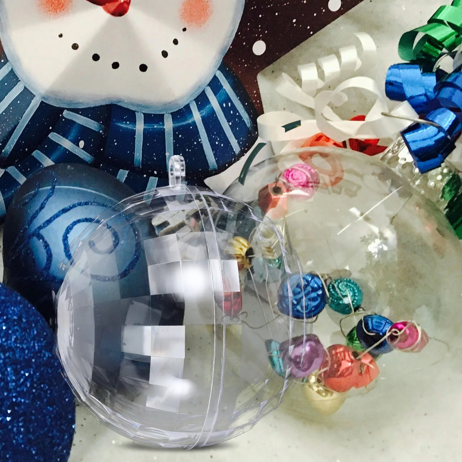 

5Pcs 8cm Clear Fillable Christmas Balls Iridescent Ornament Craft for Festive Home Party Decor Iridescent Christmas Ball