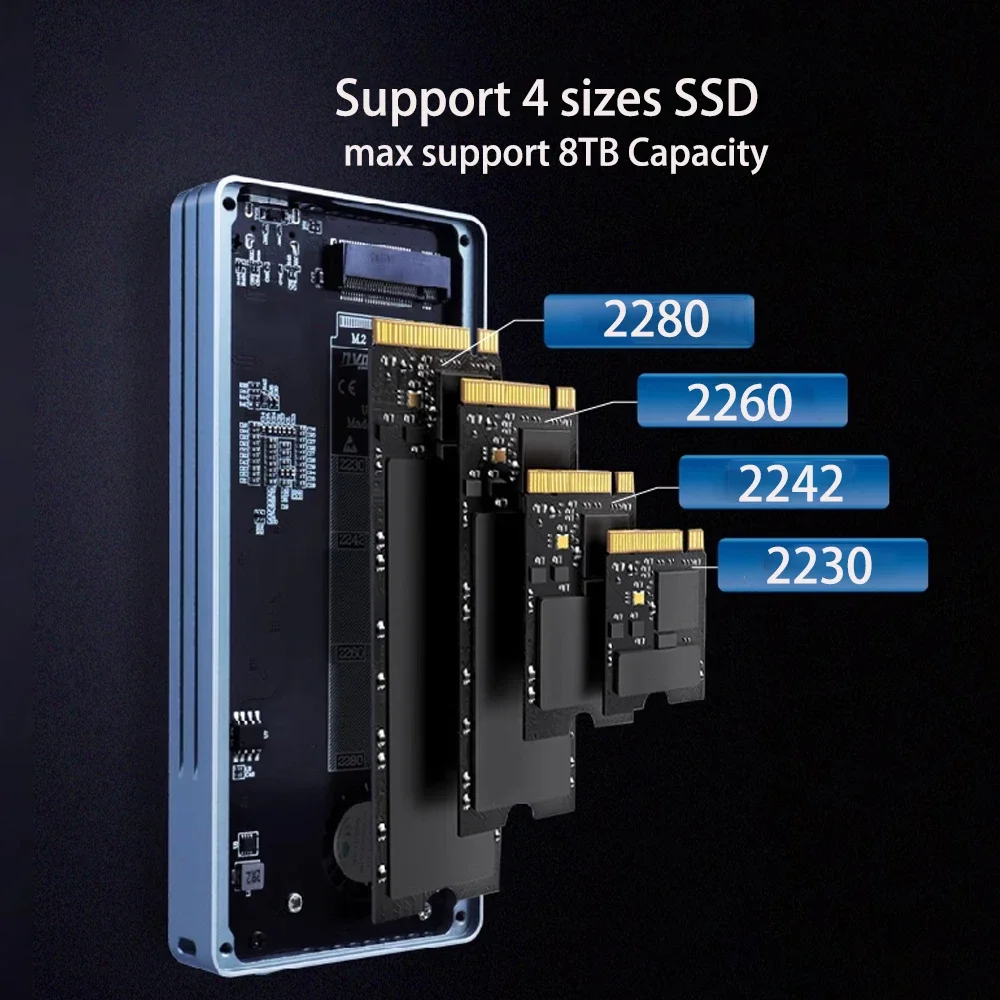 ITGZ 40Gbps USB4 NVMe M.2 SSD Enclosure Aluminum with Cooling Fan