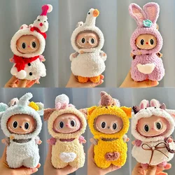 17cm labubu clothes Pulling Cloth for Handmade Little Elephant Purple Rabbit Strap Pants Set Labubu Pendant Baby Clothes Cute