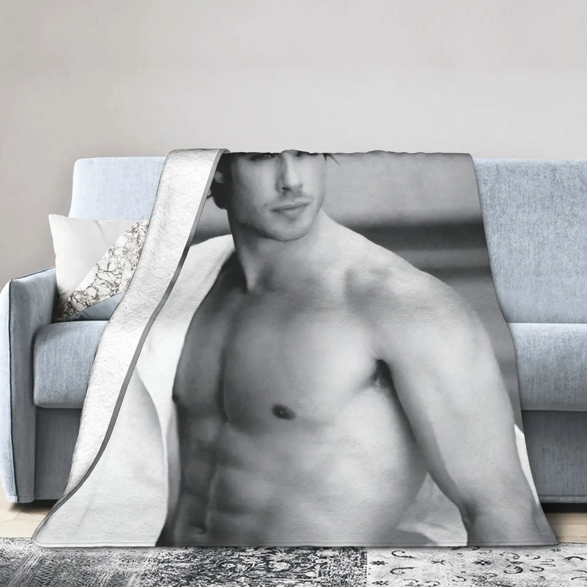 The Vampire Diaries Damon Salvatore Blankets Coral Fleece Plush Super Soft Throw Blankets for Home Office Bedding Throws