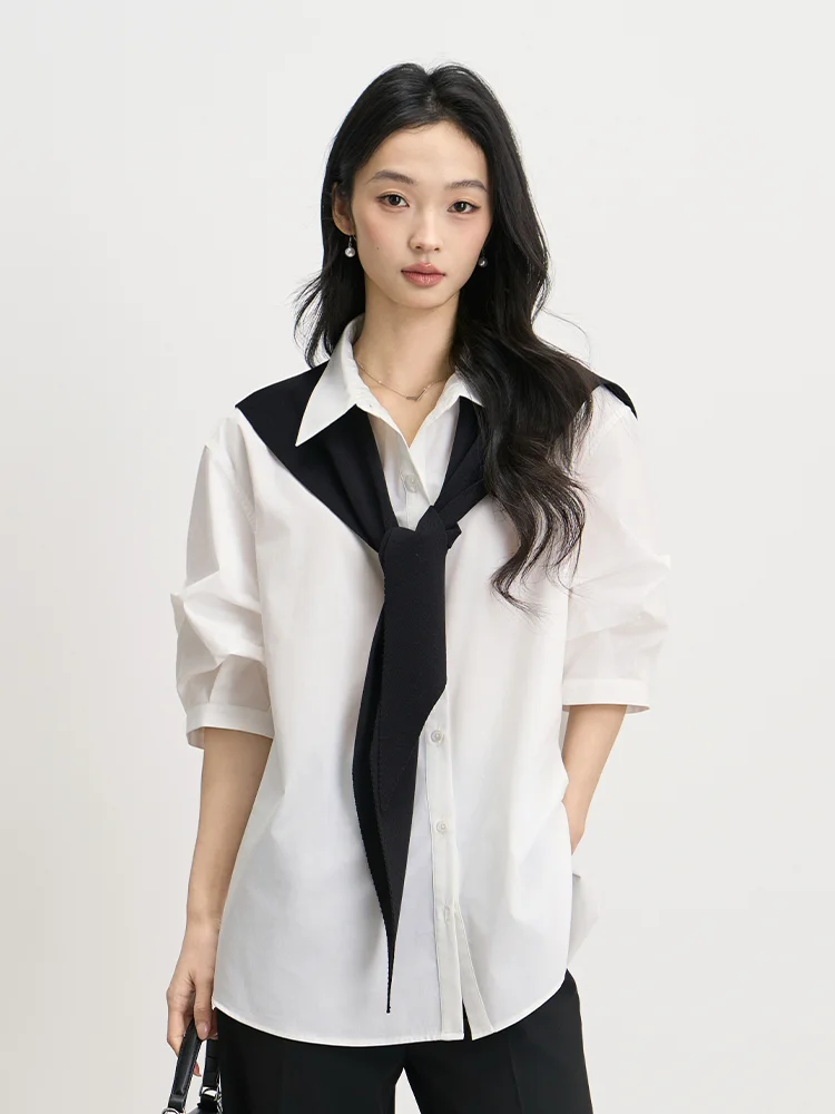 

Berd Miss White Profional ort Sve irt Women's Spring Formal Interview Top Small Size Seven Sve Blouse