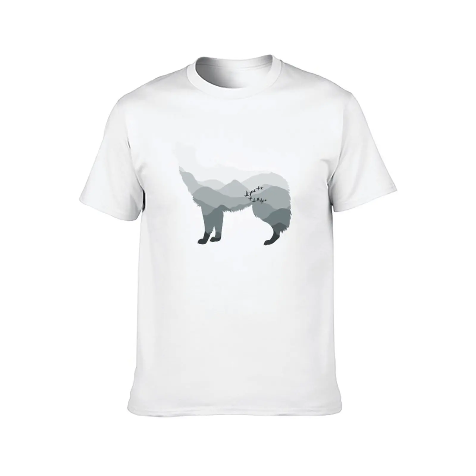 أومبير وولف - فضي، رمادي / رمادي W/B تي شيرت أنيمي التي شيرت مضحك تي شيرت الظلام الفكاهة تي شيرت