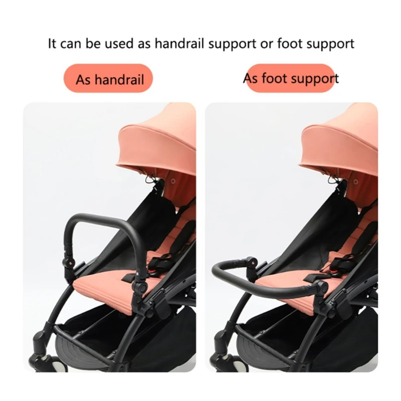 Black Bumper Bar for Infant Pushchair Adjust-able Stroller Buckle Handlebar