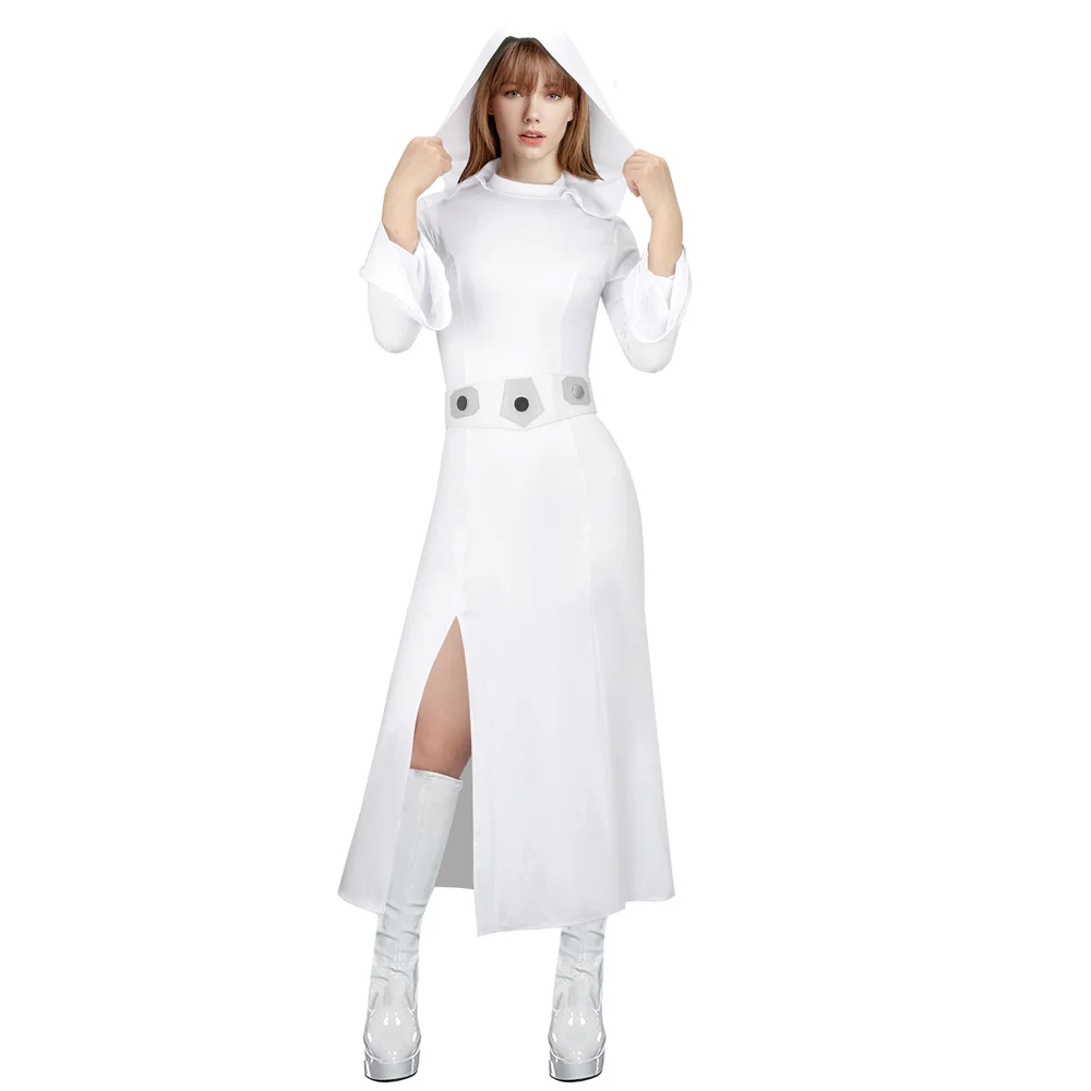 

Leia White Dress Cosplay Costume for Women Princess Dress Halloween Carnival Suit Roleplay Outfits Birthday Gifts