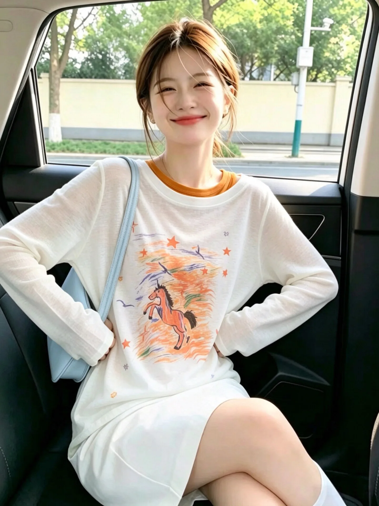 Women's Summer Loose Sleeveless T-Shirt Long Sleeve Sun Protection Vest Two-Piece Set Breathable Comfortable Korean Style Top