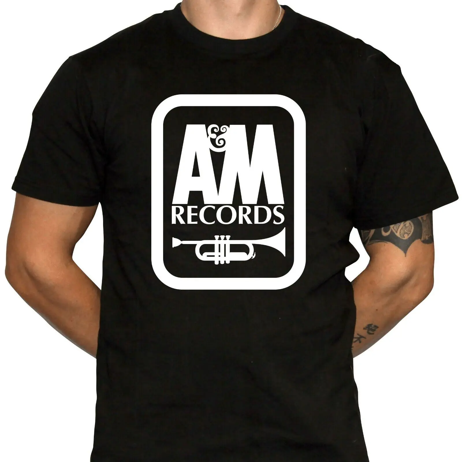 

A&M Records Black T-Shirt - Defunct Record Label - 100% Preshrunk Cotton Shirt