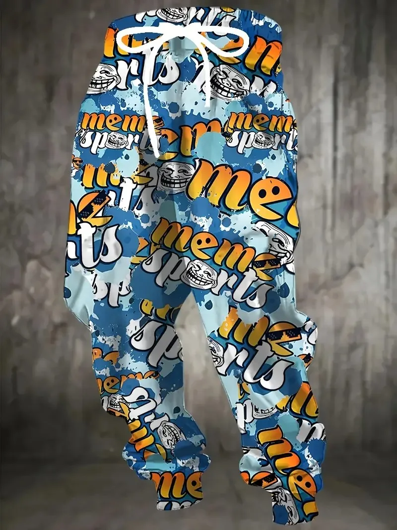 Celana pria baru untuk Musim Semi dan Musim Gugur 2025 ini kasual, modis, lembut, dan nyaman dengan cetakan pola 3D.