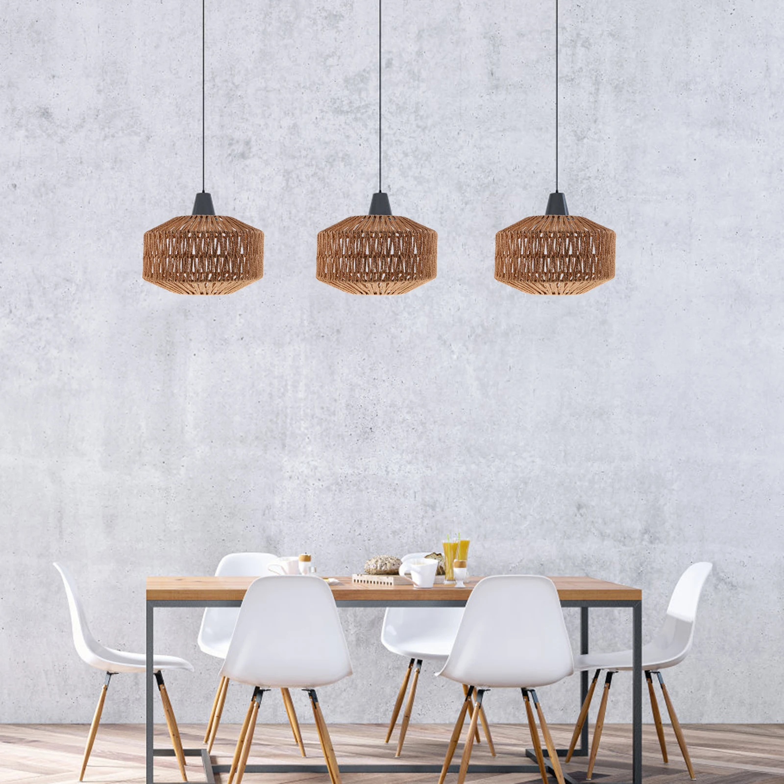 

Retro Vintage Lamp Shades 30cmx19cm Indoor Ceiling Light Cover Chandelier Small Barrel Paper Lampshades Weaving Style Lighting