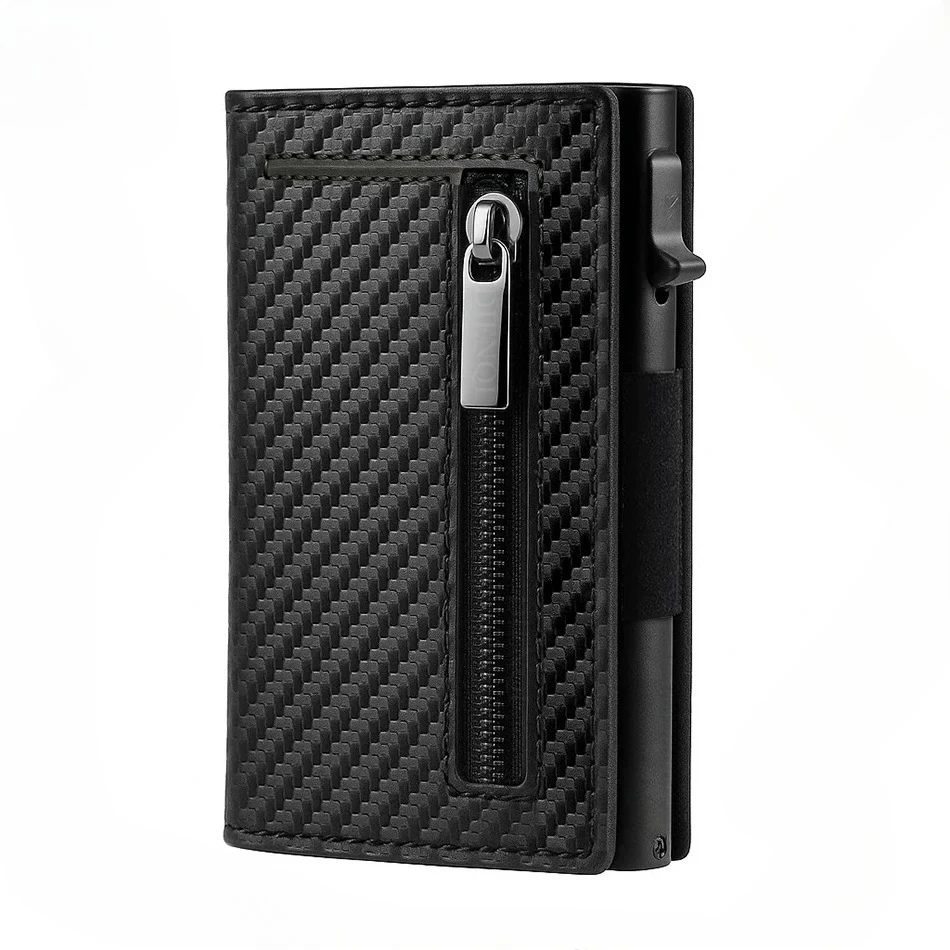 탄소 섬유 RFID 신용카드 홀더 남성 지갑 돈 가방 럭셔리 브랜드 미니멀리스트 슬림 얇은 지갑 블랙 클러치 지갑 남성용