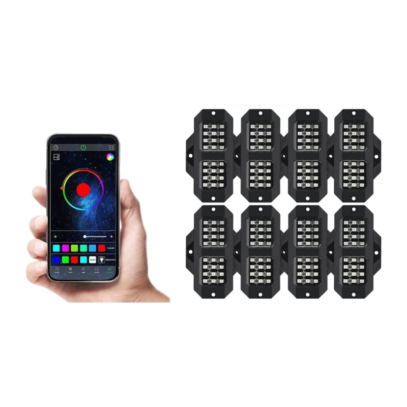 

Комплекты RGB Rock Light, комплект автомобильных фар, водонепроницаемая подсветка шасси автомобиля для автомобиля, квадроцикла,