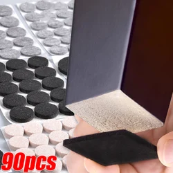 90/36/18Pcs Felt Pad Sticker Self Adhesive Desk Chair Sofa Legs Pads Square Round Bottom Furniture Table Legs Anti Scratch Cover