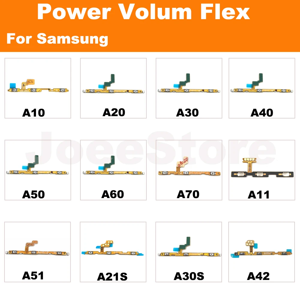 Power Volume Key Button Flex Cable For Samsung A01 A11 A10S A30S A51 A10 A20 A30 A40 A50 A60 A70 Power On/Off Switch Button Flex