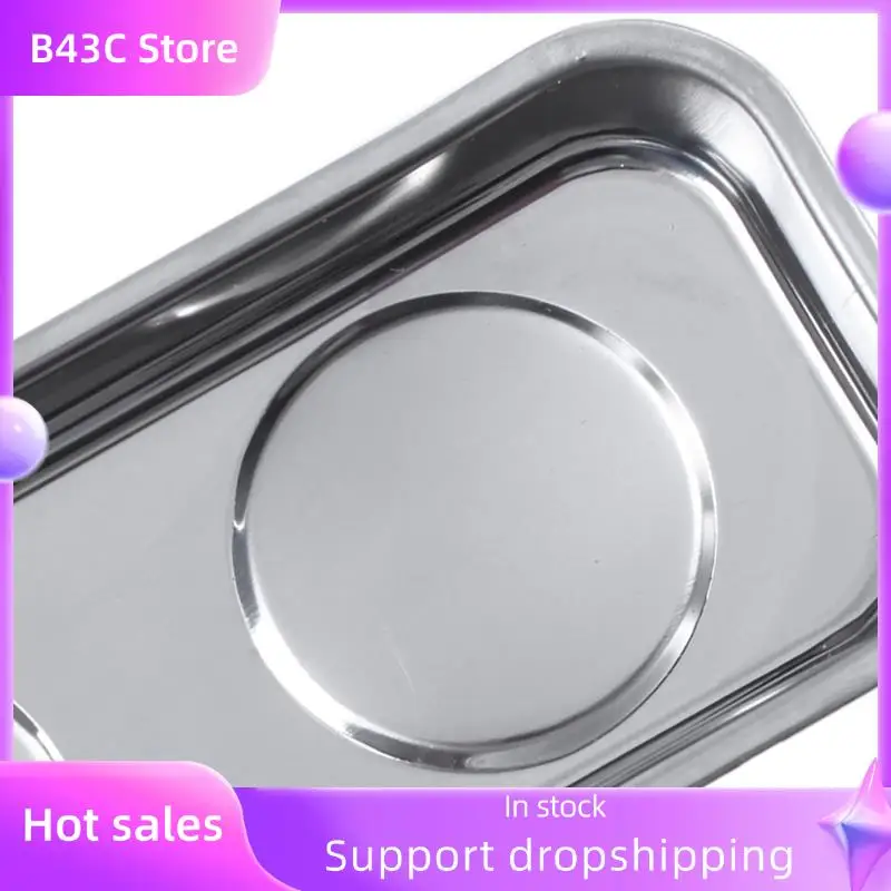 

B14C 4X Sucker Stainless Steel Square Stainless Steel Magnetic Tray Strong Permanent Magnet Bowl 150X65mm