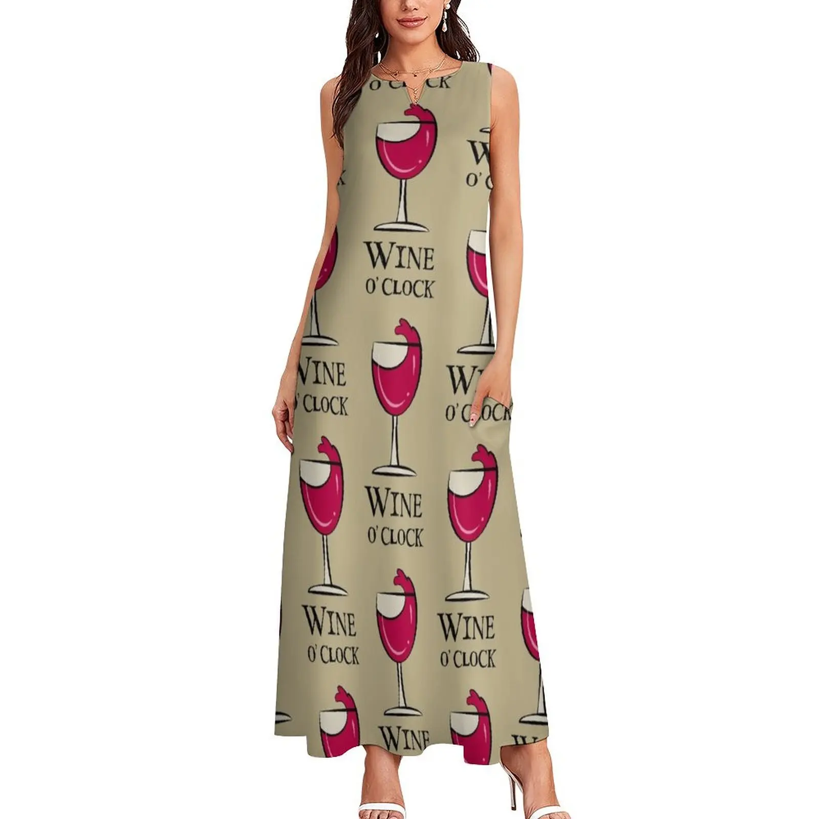 Wine O' Clock Long Dress summer clothes for women dress party night women's elegant loose dresses Dress