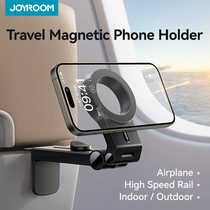 Joyroom Magnetic Airplane Phone Holder Travel Essentials Flexible Rotation Hands-Free Airplane Phone Mount for iPhone 16 Pro Max