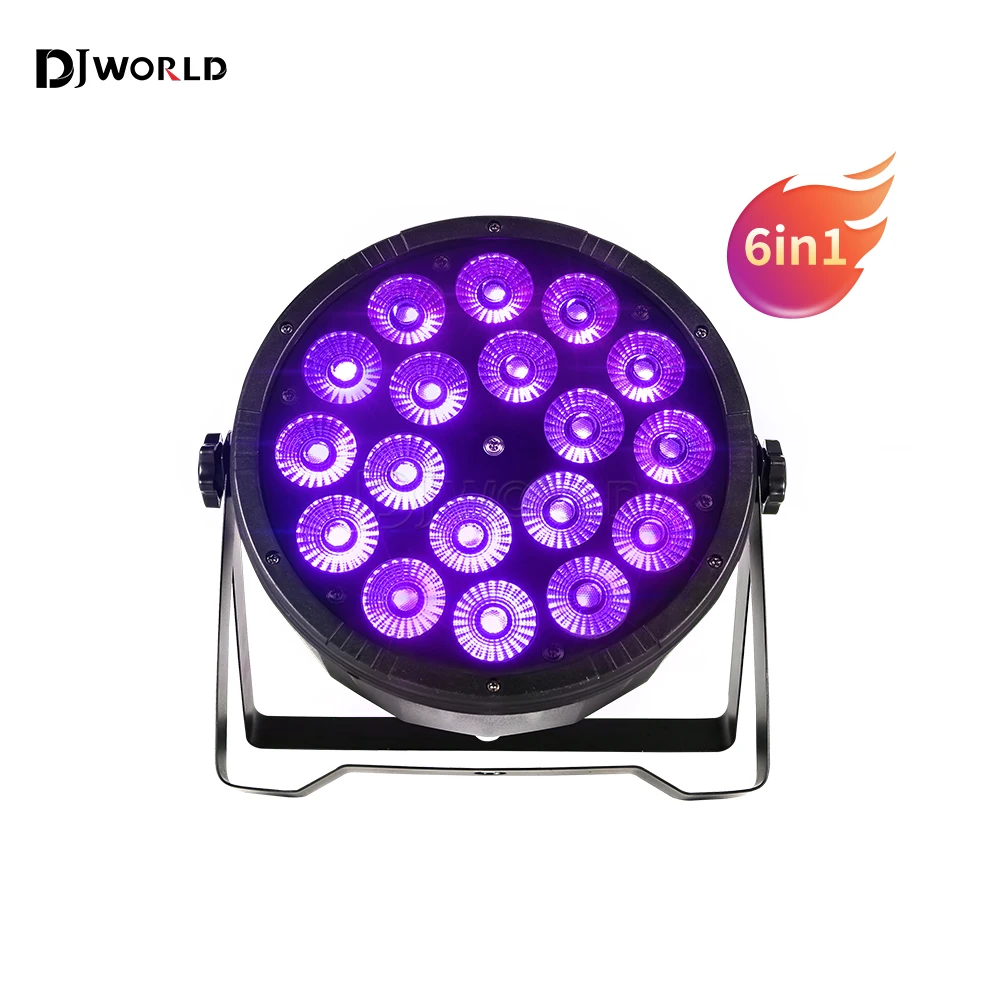 Imagem -06 - Led Flat Par Light Equipamento de Iluminação para Festa Disco e Bar Rgbwa uv 6in Dmx512 18x18w Pcs por Conjunto Profissional