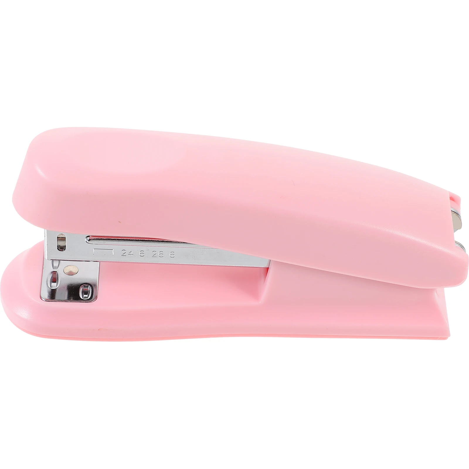 

Portable Desk Stapler Small Office Gadgets Bulk Heavy Duty Metal Pink Easy Use Design Comfortable Hand Convenient