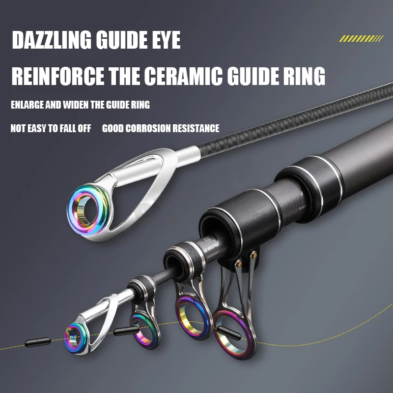 3.0M-4.5M Telescopic Fishing Rod Carbon Portable Spinning Fishing Pole for Boat Saltwater Freshwater Surfcasting Baitcasting Rod - Image 2