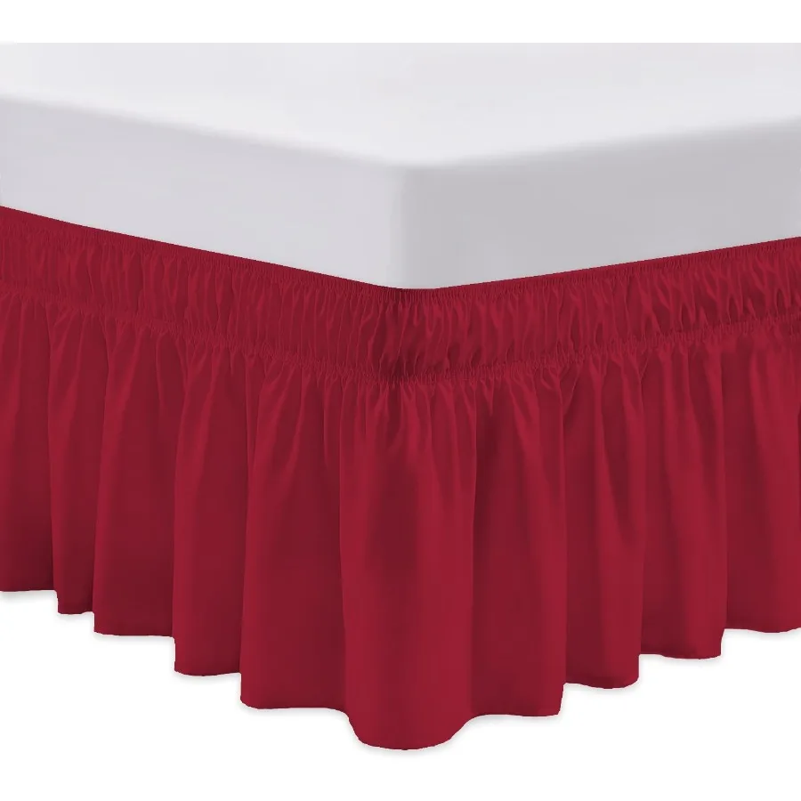 

18-дюймовая юбка с запахом и запахом для кроватей размера «queen-size» Не требуется подъем с регулируемыми эластичными ремнями Easy Fit Classic Gathe