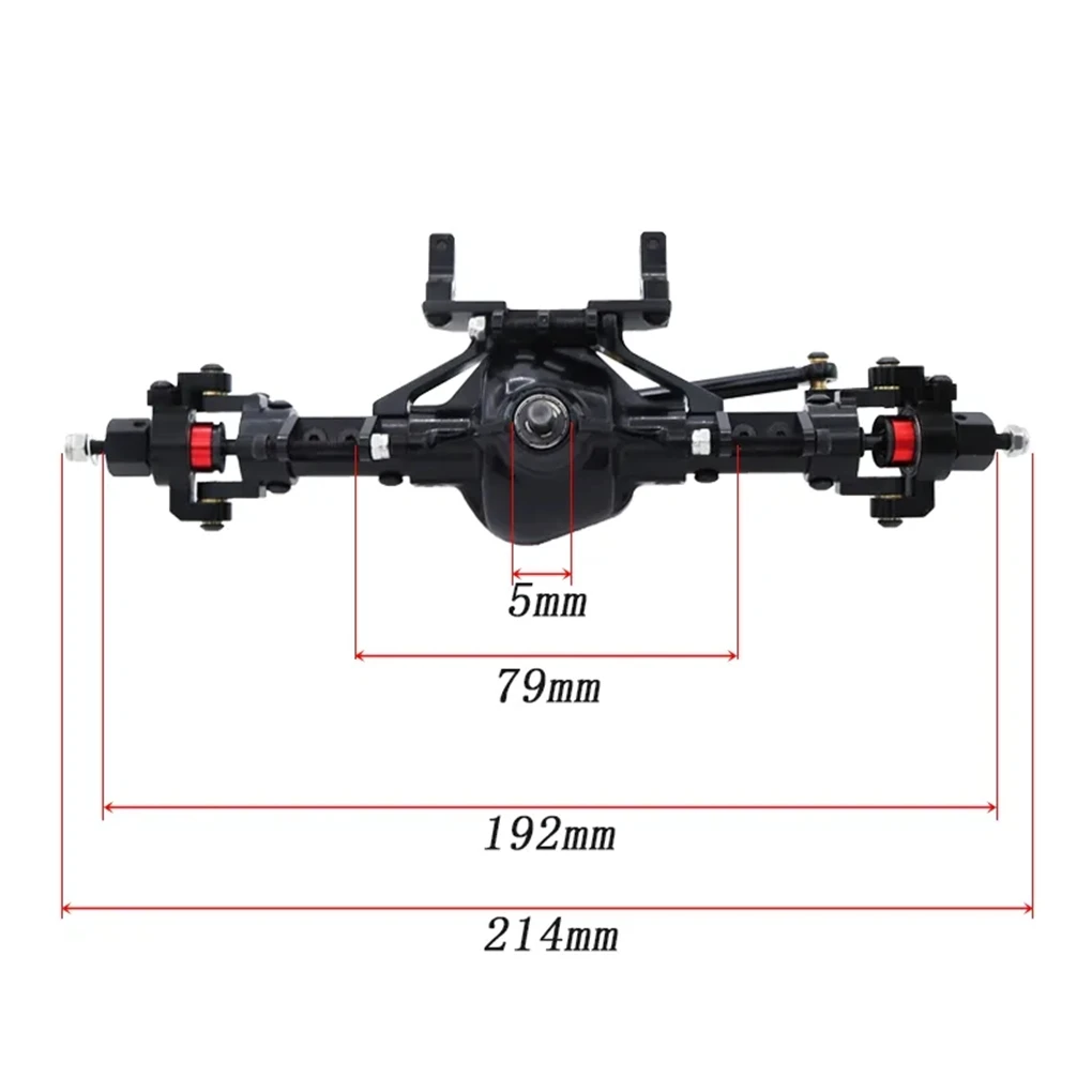 

RCGOFOLLOW Metal CNC Front Axle For 1/10 Rc Front Axle Axial SCX10 D90 RC Car Part RC Car Accessories Replacement Parts Black