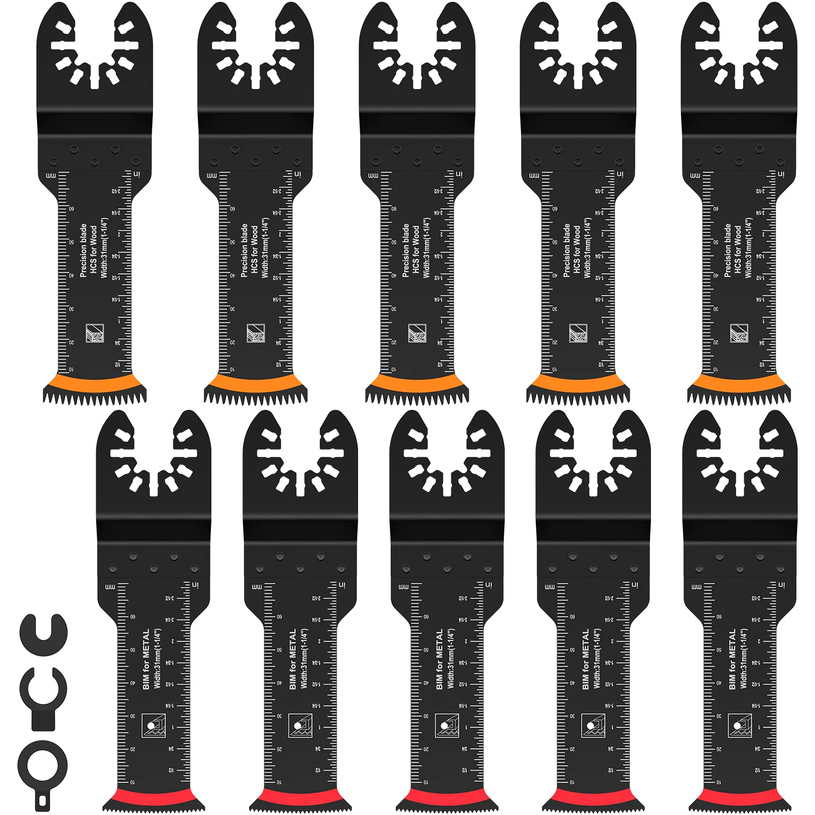 

10 шт. набор осциллирующих пильных полотен с удлиненным вылетом, биметаллические многофункциональные полотна с дуговой кромкой, универсальные японские зубчатые пилы