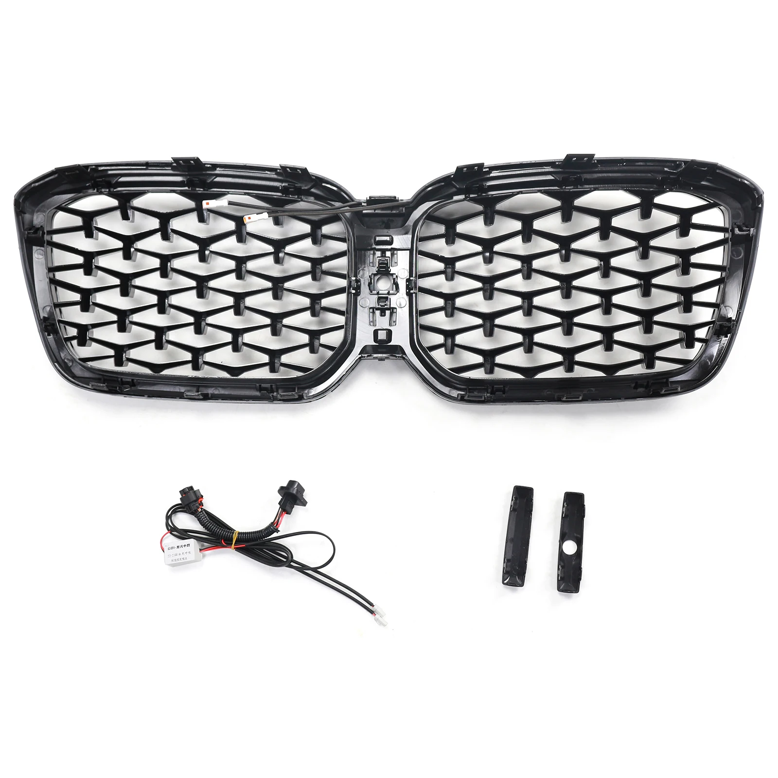 Artudatech Diamond Front Bumper Kidney Grille Fit for BMW X3 G01 X4 G02 2022-2025 2023 2024 Glossy Black