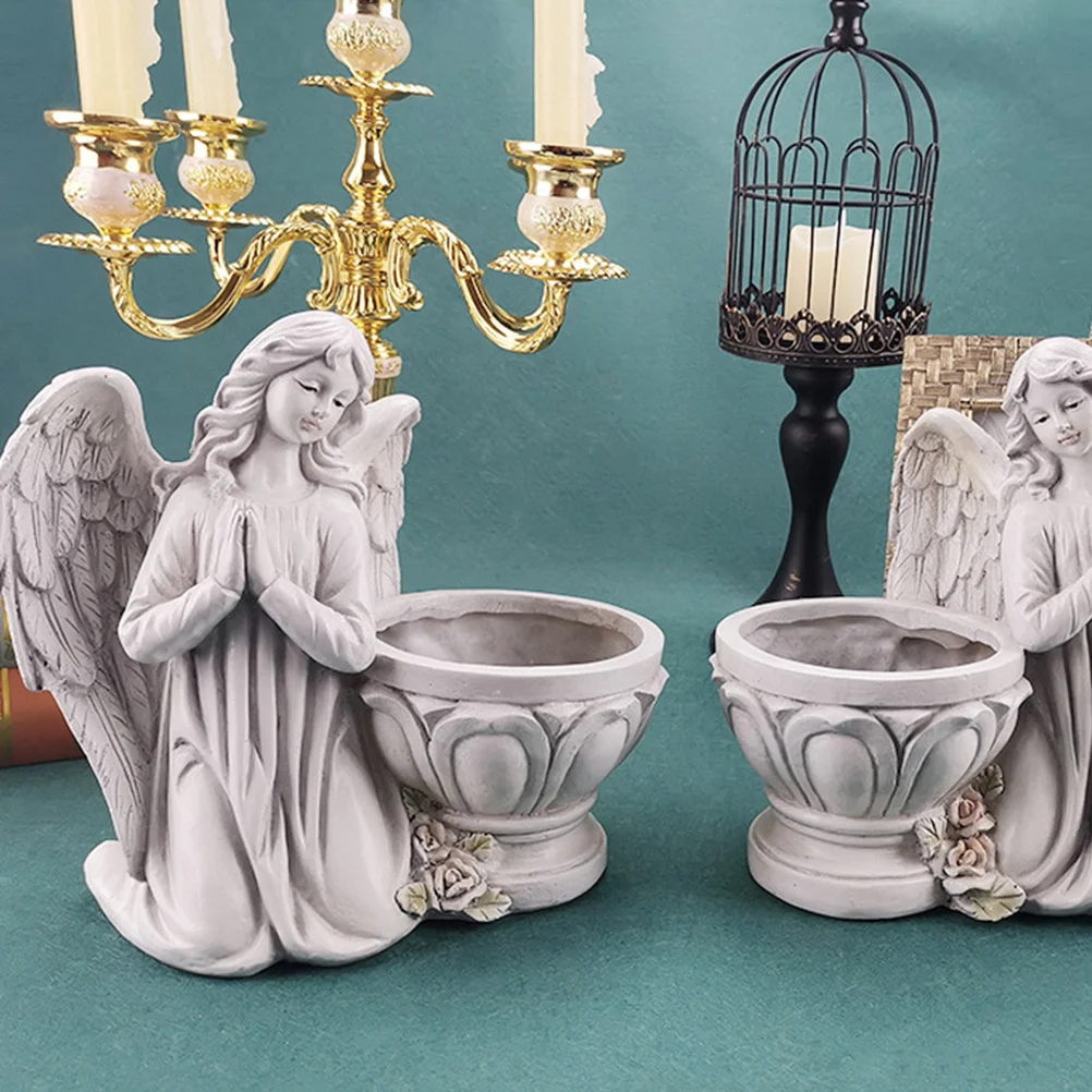 

1Pcs Angel Flowerpot Resin Handicraft Garden Yard Desk Ornament Decorative Craft Home Adornment Chic Resin Angel Decor