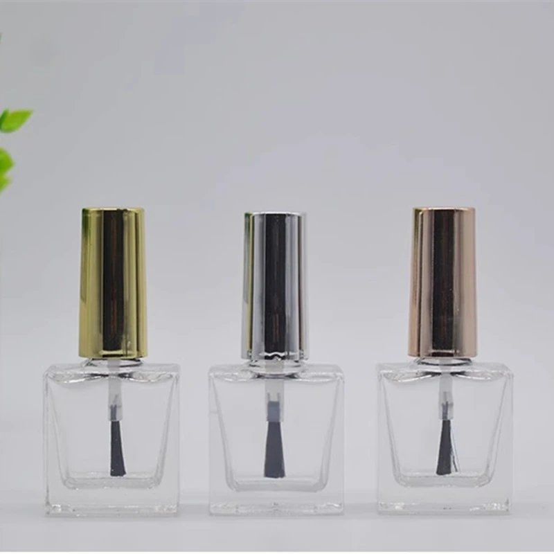 

100pcs 10ml Nail Polish Bottle with Brush, Empty Refillable Cosmetic Sample Bottle, Clear Glass Bottle