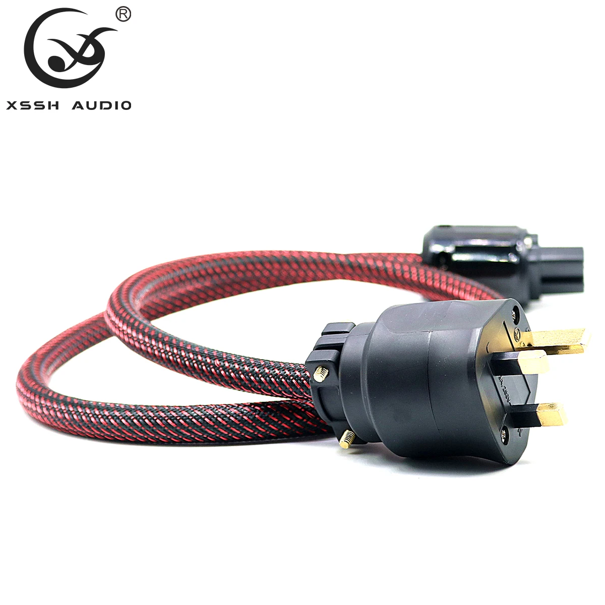 오디오 라인 XSSH 하이엔드 Hifi 앰프 OFC 순수 구리 16.5MM, 영국 영국 IEC AC 암수 금 도금 플러그 전원 케이블 코드 와이어