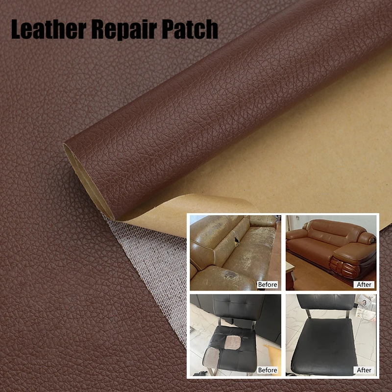 Self Adhesive Leather Patch Sofa Repair Refurbishing Leather Sticker Furniture Table Chair Patch Adhesive Backed Leather Fabric