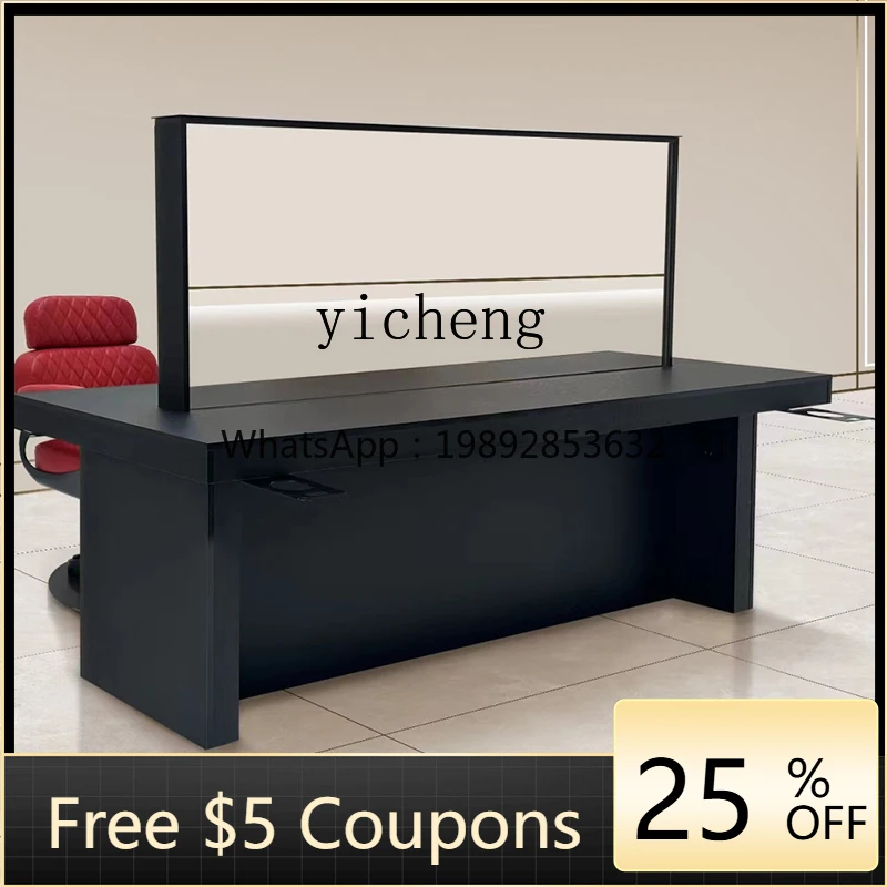 

DD Barber Shop Hair Salon Mirror Perm and Dyeing Area Hair Cutting Seat Mirror Table Electric Lift Makeup