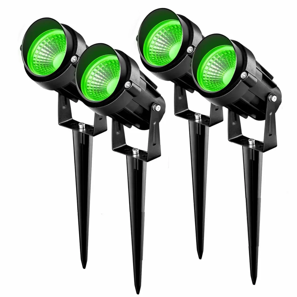 

Green Landscape Light LED Landscape Lighting 9W Garden Path Light Outdoor Waterproof Wall Tree Lawn Spotlight with Spike Stand