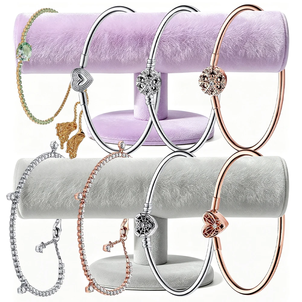 2026 New 925 Silver Love Heart Snowflake Sparkling Tassel Tennis Women's Bracelet Display Tool Exquisite DIY Charm Jewelry