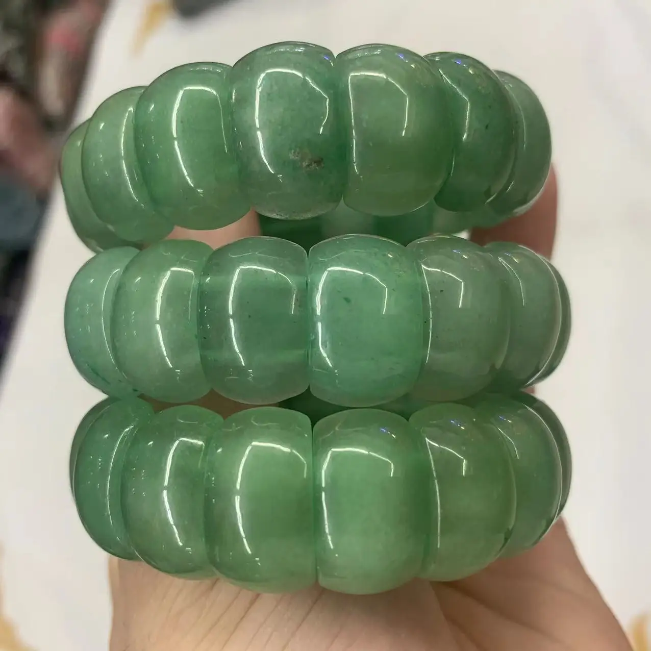 green aventurine jade stone beads bracelet natural gemstone bangle for woman for gift wholesale !