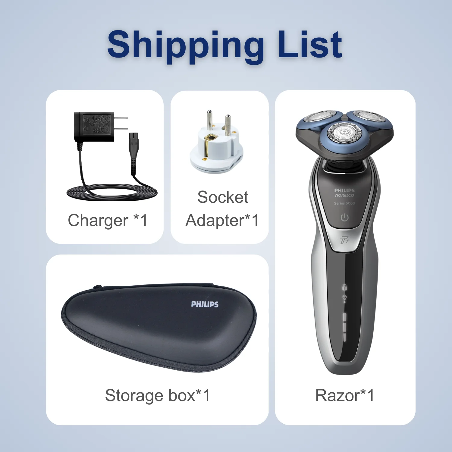 Philips Norelco Razor Shaver  series 6000 S6540, Wet & Dry, No original packaging, Quick Charge,  MultiPrecision Blade System