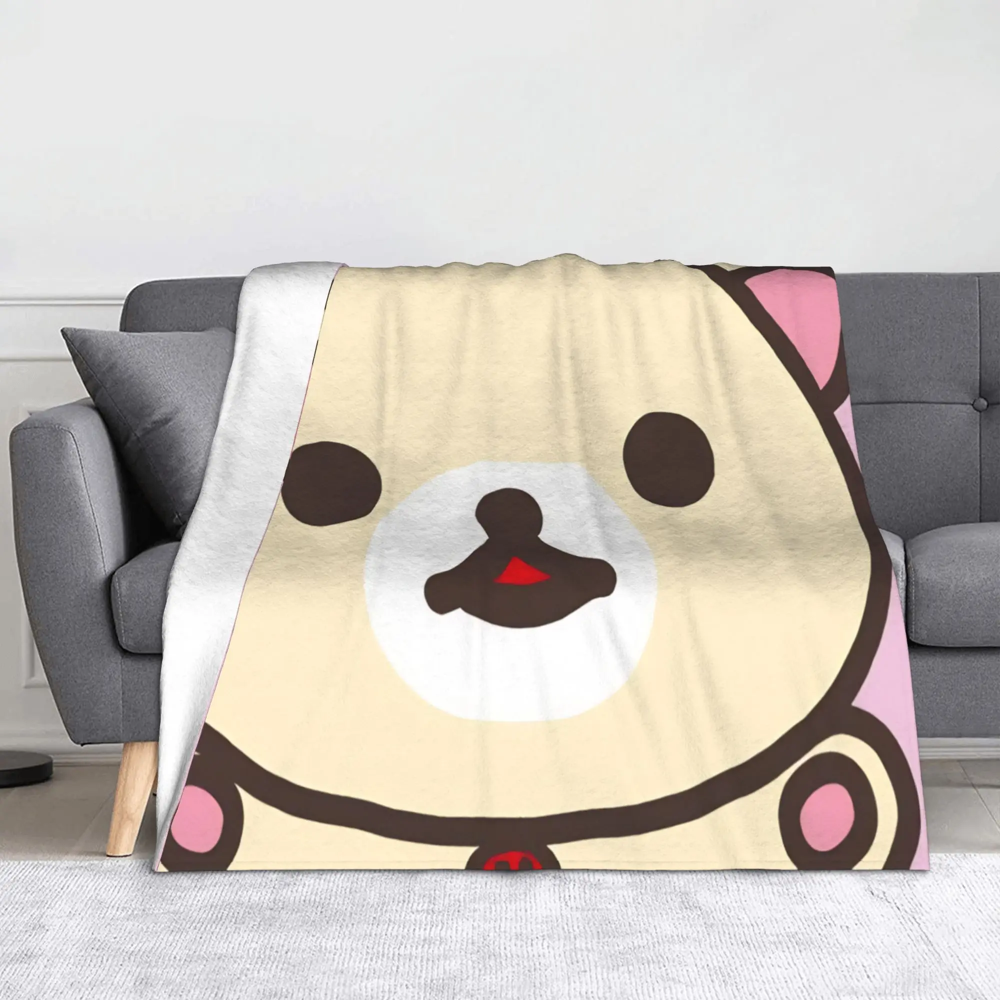 Cute Hug Bear Blanket Cover Fleece Rilakkumas Super Soft Throw Blankets for Bedding Couch Bedspread