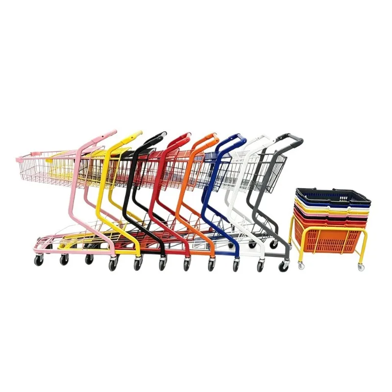 Snack Shop Video Game City KTV Gym Double Layer Shopping Cart Supermarket Trolley Shopping Cart Moving Furniture Helper