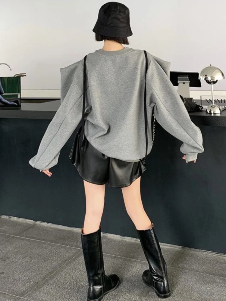 Loose round neck hooded long sleeved sweater for women in spring and autumn hoodie sweatshirts Cotton harajuku