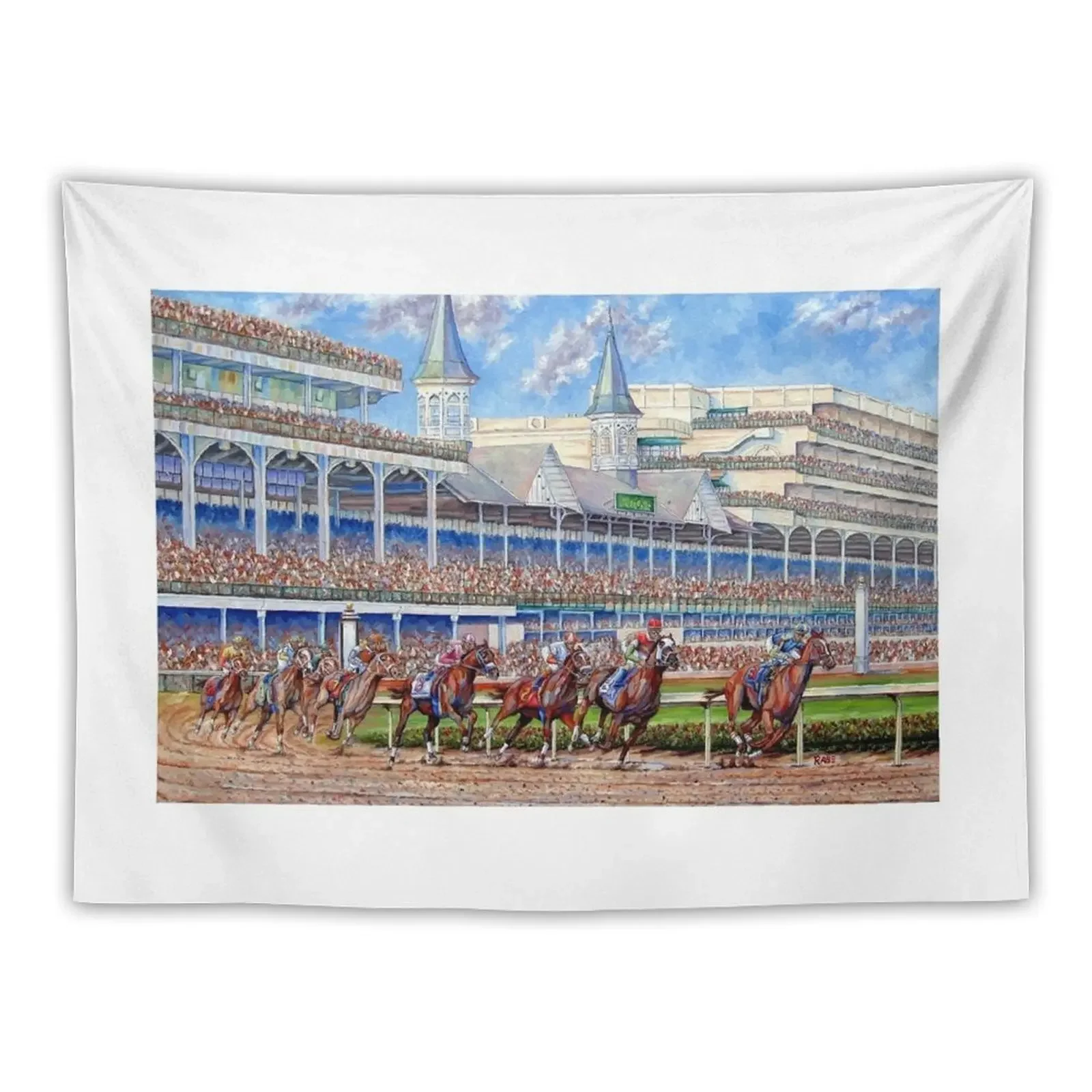 

The Kentucky Derby - Leading the Field Tapestry Carpet Wall Decoration Aesthetic Tapestry