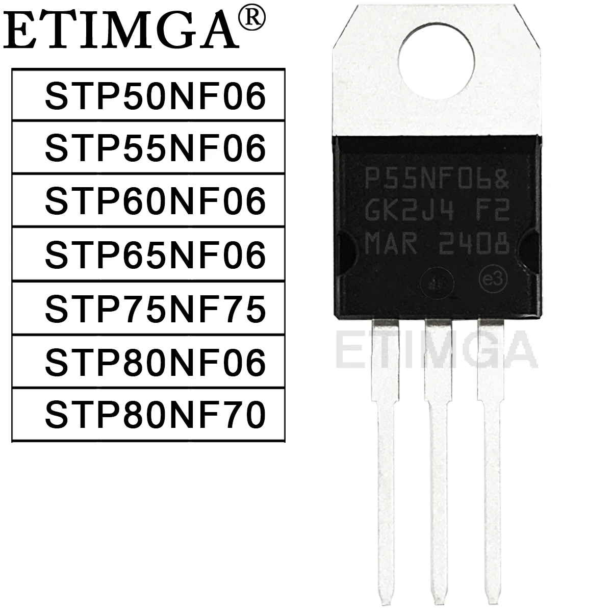 

10PCS/LOT MOSFET STP50NF06 STP55NF06 STP60NF06 STP65NF06 STP75NF75 STP80NF06 STP80NF70 TO-220 TO220 New Transisitor in Stock