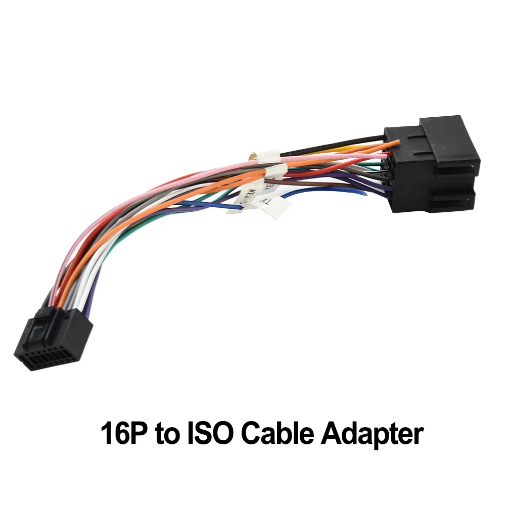 16 Pin To ISO Cable Adapter 16P Male Plug To Female Connector Wiring Harness For Auto Car Radio Accessories