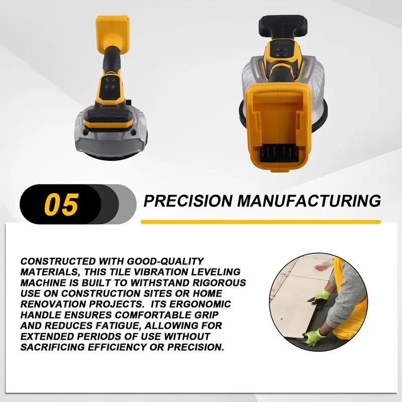 Tile Vibration Leveling Machine Tiler Vibrator Tool  Adjustable Speed & Digital Display For Dewalt 18V 20V Battery