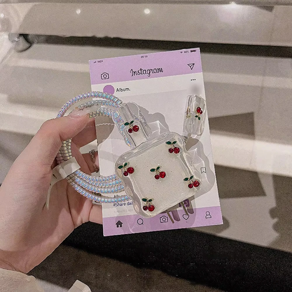 الكورية واضح القوس الأسود تهمة حالة وقائية آيفون 18 واط-20 واط الولايات المتحدة خط البيانات شاحن حامي غطاء شاحن كم الملحقات